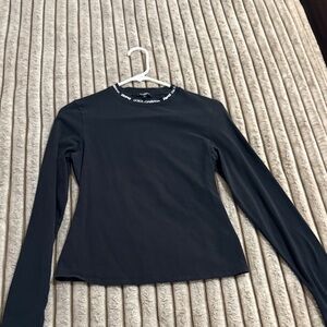 Dolce & Gabbana Black Long Sleeve Tee with Logo Detail